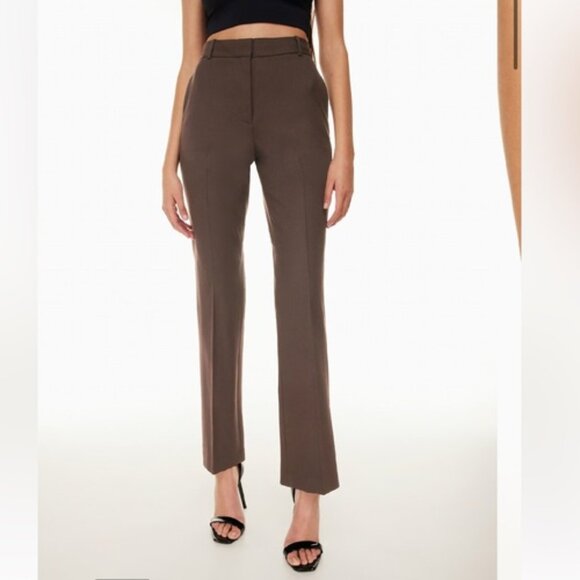 Aritzia Babaton Publish Pant High Waisted Boot Cut Mocha Tan Brown Size 4 - Picture 6 of 11